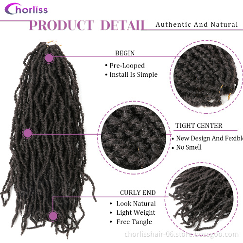 Wholesale 22''10 Strands Goddess Braided Curly Faux Locs Nu Soft Locs Crochet Braids Afro Synthetic Hair Crochet Braiding